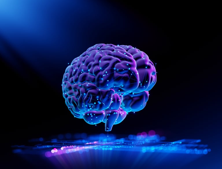 Human Brain - Futuristic Concept of Intelligence, science and mind.